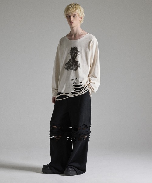 GRANCY(グランシー)の「【GRANCY】Distressed Zip Design Sweat Pants / ダメージジップデザインスウェットパンツ(スウェットパンツ・メンズ・グレー/ブラック・M/S/L)」の11枚目の写真