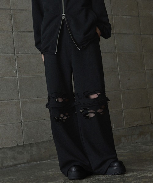 GRANCY(グランシー)の「【GRANCY】Distressed Zip Design Sweat Pants / ダメージジップデザインスウェットパンツ(スウェットパンツ・メンズ・グレー/ブラック・M/S/L)」の12枚目の写真