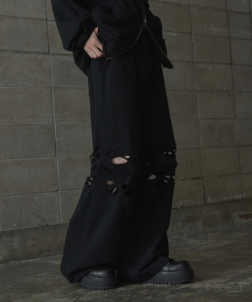 GRANCY(グランシー)の「【GRANCY】Distressed Zip Design Sweat Pants / ダメージジップデザインスウェットパンツ(スウェットパンツ・メンズ・グレー/ブラック・M/S/L)」の13枚目の写真