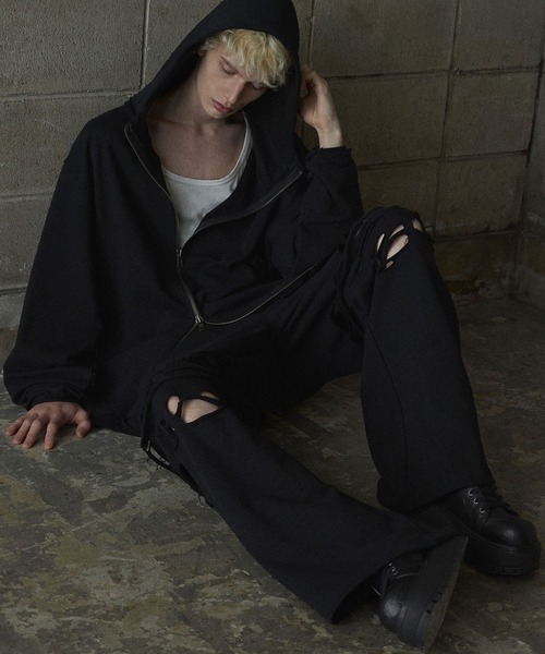 GRANCY(グランシー)の「【GRANCY】Distressed Zip Design Sweat Pants / ダメージジップデザインスウェットパンツ(スウェットパンツ・メンズ・グレー/ブラック・M/S/L)」の14枚目の写真