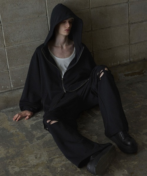 GRANCY(グランシー)の「【GRANCY】Distressed Zip Design Sweat Pants / ダメージジップデザインスウェットパンツ(スウェットパンツ・メンズ・グレー/ブラック・M/S/L)」の15枚目の写真