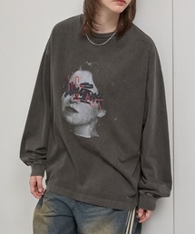 【Alfred Alex】Faded Graphic L/S Tee / ヴィンテージ加工 フェイスグラフィック オーバーサイズロンT
