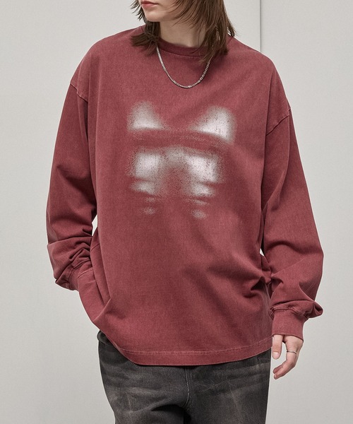 Alfred Alex(アルフレッドアレックス)の「【Alfred Alex】Faded Graphic L/S Tee / ヴィンテージ加工 フェイスグラフィック オーバーサイズロンT(Tシャツ/カットソー・メンズ・ダークネイビー/オリーブ/ブラック/レッド/ブラック系・M/L)」の18枚目の写真