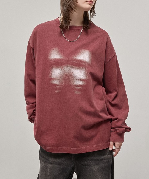 Alfred Alex(アルフレッドアレックス)の「【Alfred Alex】Faded Graphic L/S Tee / ヴィンテージ加工 フェイスグラフィック オーバーサイズロンT(Tシャツ/カットソー・メンズ・ダークネイビー/オリーブ/ブラック/レッド/ブラック系・M/L)」の20枚目の写真