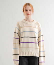 Striped Coloration Knit (Ivory)