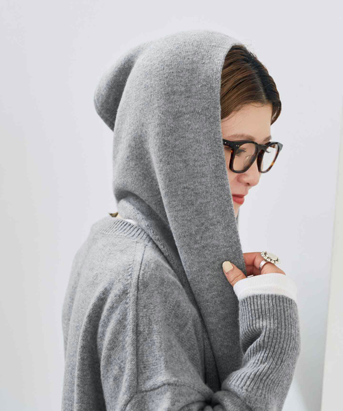 Spick & Span(スピックアンドスパン)の「ウールカシミヤフーディーストール(ストール/ショール・レディース・グレー/ブラウン/ベージュ系その他・FREE)」の1枚目の写真