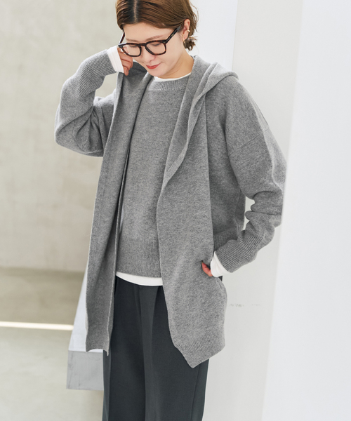 Spick & Span(スピックアンドスパン)の「ウールカシミヤフーディーストール(ストール/ショール・レディース・グレー/ブラウン/ベージュ系その他・FREE)」の4枚目の写真