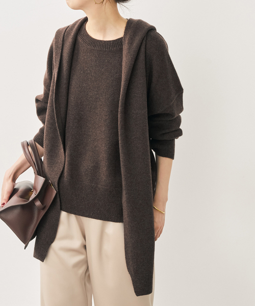 Spick & Span(スピックアンドスパン)の「ウールカシミヤフーディーストール(ストール/ショール・レディース・グレー/ブラウン/ベージュ系その他・FREE)」の7枚目の写真