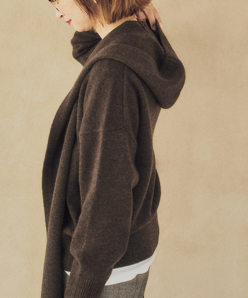 Spick & Span(スピックアンドスパン)の「ウールカシミヤフーディーストール(ストール/ショール・レディース・グレー/ブラウン/ベージュ系その他・FREE)」の11枚目の写真
