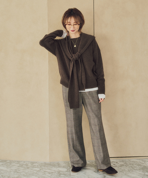 Spick & Span(スピックアンドスパン)の「ウールカシミヤフーディーストール(ストール/ショール・レディース・グレー/ブラウン/ベージュ系その他・FREE)」の13枚目の写真
