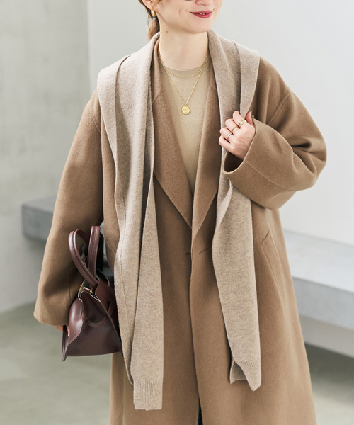Spick & Span(スピックアンドスパン)の「ウールカシミヤフーディーストール(ストール/ショール・レディース・グレー/ブラウン/ベージュ系その他・FREE)」の14枚目の写真