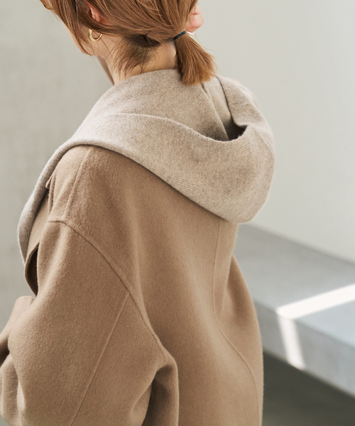 Spick & Span(スピックアンドスパン)の「ウールカシミヤフーディーストール(ストール/ショール・レディース・グレー/ブラウン/ベージュ系その他・FREE)」の16枚目の写真