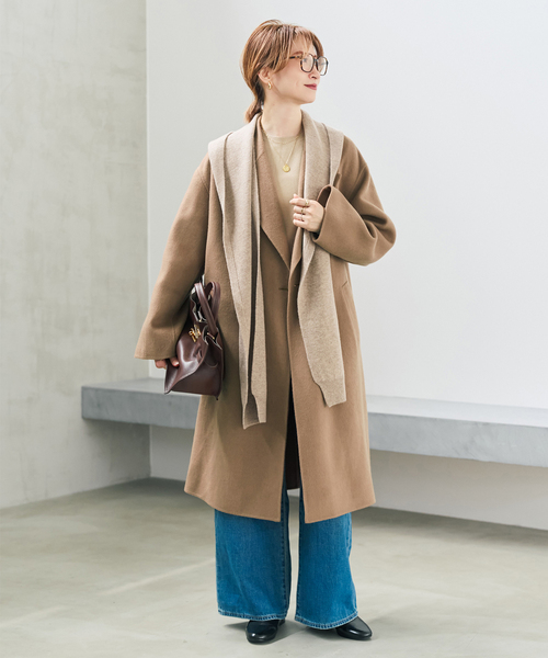 Spick & Span(スピックアンドスパン)の「ウールカシミヤフーディーストール(ストール/ショール・レディース・グレー/ブラウン/ベージュ系その他・FREE)」の17枚目の写真