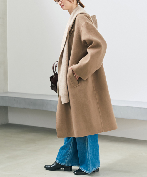 Spick & Span(スピックアンドスパン)の「ウールカシミヤフーディーストール(ストール/ショール・レディース・グレー/ブラウン/ベージュ系その他・FREE)」の18枚目の写真