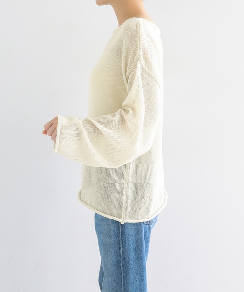 andme（アンドミー）の「透かし編み長袖ニットトップス（ニット/セーター・レディース・ブラウン/オフホワイト/ブラック・FREE）」の17枚目の写真