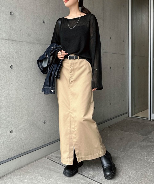andme（アンドミー）の「透かし編み長袖ニットトップス（ニット/セーター・レディース・ブラウン/オフホワイト/ブラック・FREE）」の15枚目の写真