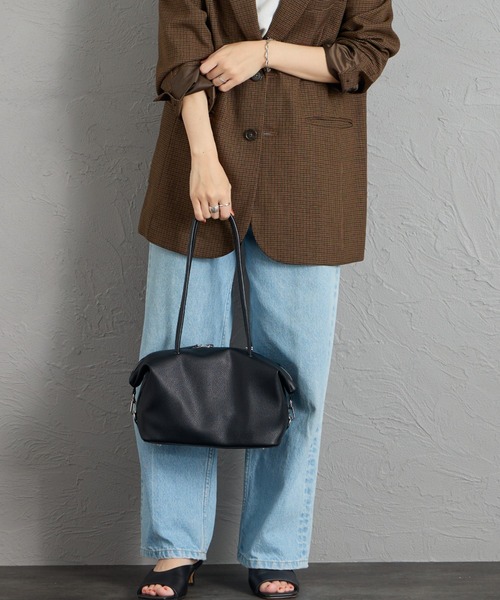 ＆MyuQ（アンドミューク）の「[&MyuQ/アンドミューク] TAMTON ボストントートバッグ（トートバッグ・レディース・ベージュ/ブラック・F）」の7枚目の写真
