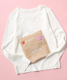 Hanes（ヘインズ）1P クルーネックロンT SHIRO for HER/白 ホワイト 無地 長袖Tシャツ