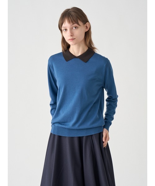 JOHN SMEDLEY(ジョンスメドレー)の「バイカラークレリック長袖ニットポロシャツ(ニット/セーター・レディース・その他・S/M)」の5枚目の写真