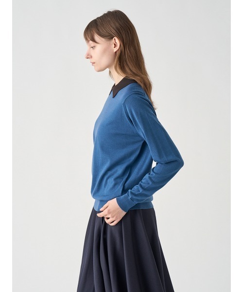 JOHN SMEDLEY(ジョンスメドレー)の「バイカラークレリック長袖ニットポロシャツ(ニット/セーター・レディース・その他・S/M)」の8枚目の写真