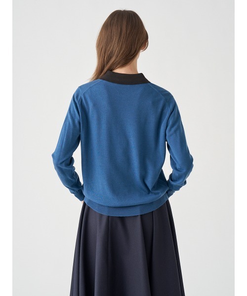 JOHN SMEDLEY(ジョンスメドレー)の「バイカラークレリック長袖ニットポロシャツ(ニット/セーター・レディース・その他・S/M)」の9枚目の写真