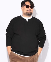 Tシャツ 長袖 メンズ 大きいサイズ フェイクレイヤード キーネックカルゼジョーゼット B&T CLUB (ビーアンドティークラブ)