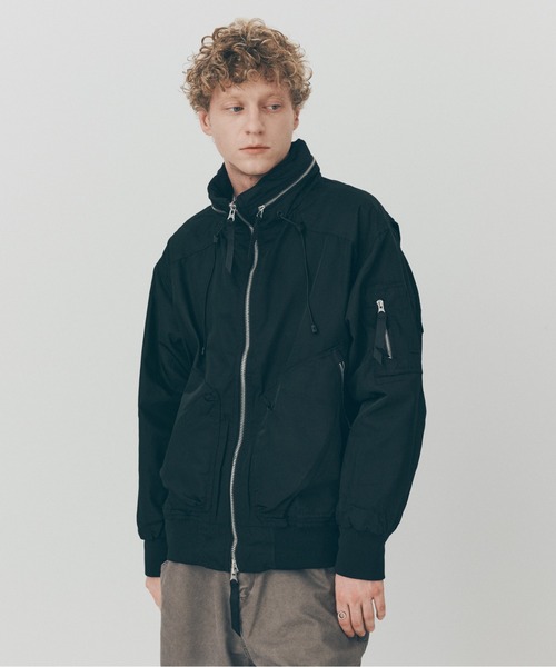 MAISON CLUB(メゾンクラブ)の「【MAISON CLUB】Tech Short Blouson / テックショートブルゾン SNF(ブルゾン・メンズ・ブラック/グリーン・M/L)」の6枚目の写真