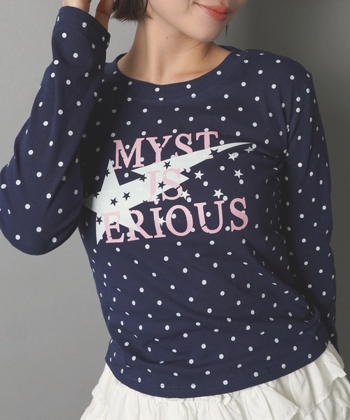 SPINNS(スピンズ)の「長袖カットソー/ドットロゴ/ガールズストリート(Tシャツ/カットソー・レディース・ネイビー/ミント/グレー/ブラウン・ONESIZE)」の13枚目の写真