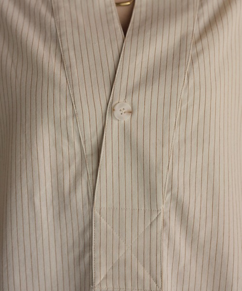 LAULEN（ローレン）の「back tuck stripe oversized shirt /バックタックストライプオーバーシャツ（シャツ/ブラウス・レディース・ベージュ/ホワイト・FREE）」の17枚目の写真