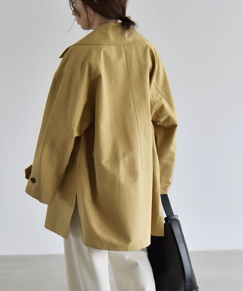 quaranciel(カランシエル)の「ステンカラー コクーン ハーフ コート(ステンカラーコート・レディース・キャメル/ネイビー・ONE SIZE)」の8枚目の写真