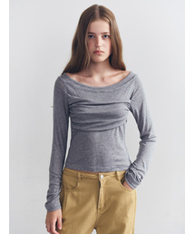 DRAPING DETAIL T-SHIRTS GRAY