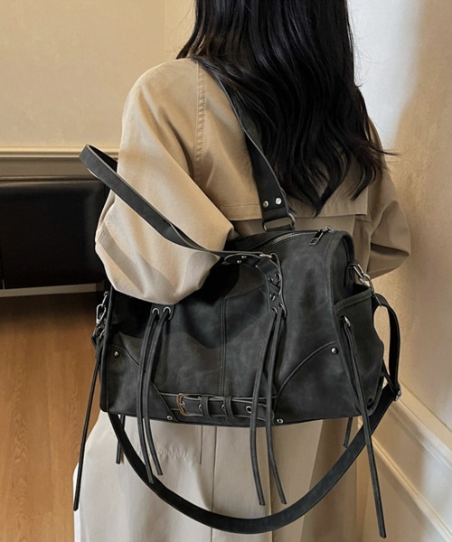 Miniministore（ミニミニストア）の「2wayトートバッグショルダー鞄斜めがけ（トートバッグ・レディース・ピンク/グレー/ブラウン/ブラック・FREE）」の6枚目の写真