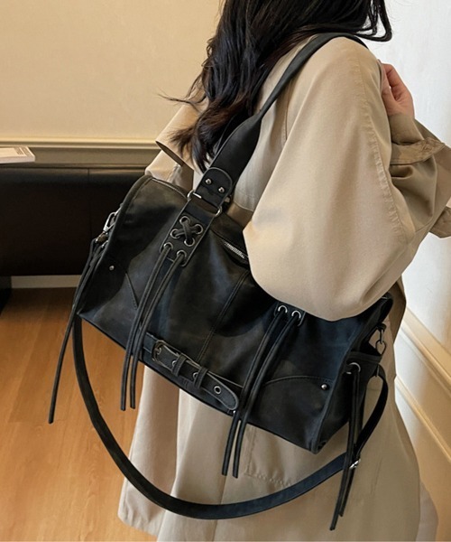 Miniministore（ミニミニストア）の「2wayトートバッグショルダー鞄斜めがけ（トートバッグ・レディース・ピンク/グレー/ブラウン/ブラック・FREE）」の7枚目の写真
