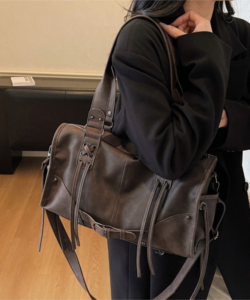 Miniministore（ミニミニストア）の「2wayトートバッグショルダー鞄斜めがけ（トートバッグ・レディース・ピンク/グレー/ブラウン/ブラック・FREE）」の12枚目の写真