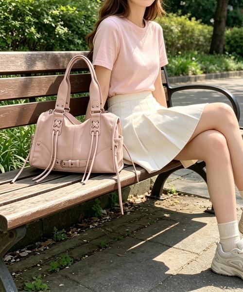 Miniministore（ミニミニストア）の「2wayトートバッグショルダー鞄斜めがけ（トートバッグ・レディース・ピンク/グレー/ブラウン/ブラック・FREE）」の17枚目の写真