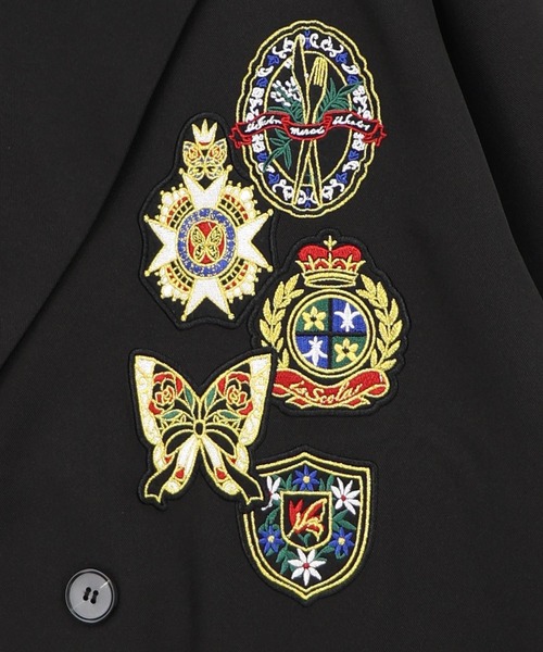 iS ScoLar（イズスカラー）の「563232：アップリケ刺繍 無地orチェック テーラードジャケット（テーラードジャケット・レディース・ブラック/ブラウン・M）」の15枚目の写真