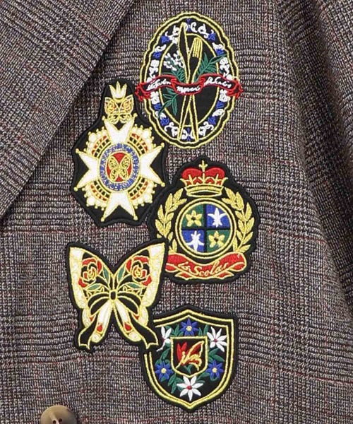 iS ScoLar（イズスカラー）の「563232：アップリケ刺繍 無地orチェック テーラードジャケット（テーラードジャケット・レディース・ブラック/ブラウン・M）」の17枚目の写真