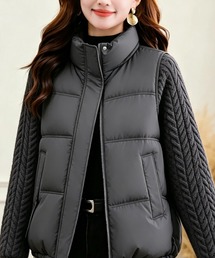 ニットスリーブ切替 中綿ジャケット