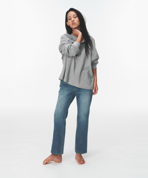 BLUEBRICK（ブルーブリック）の「[丈選択] Road flare デニム (ミドルブルー)（デニムパンツ・レディース・その他・S-Short/M-Short/L-Short/S-Long/M-Long/L-Long）」の14枚目の写真
