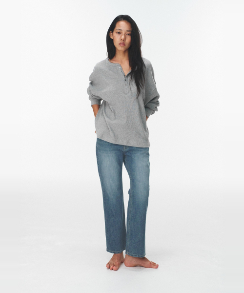 BLUEBRICK（ブルーブリック）の「[丈選択] Road flare デニム (ミドルブルー)（デニムパンツ・レディース・その他・S-Short/M-Short/L-Short/S-Long/M-Long/L-Long）」の16枚目の写真