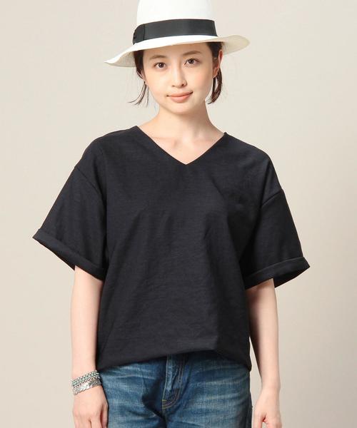ユナイテッドアローズ　バックVネック ショートスリーブニット UNITED ARROWS（ユナイテッドアローズ）の「○UWSC バックV