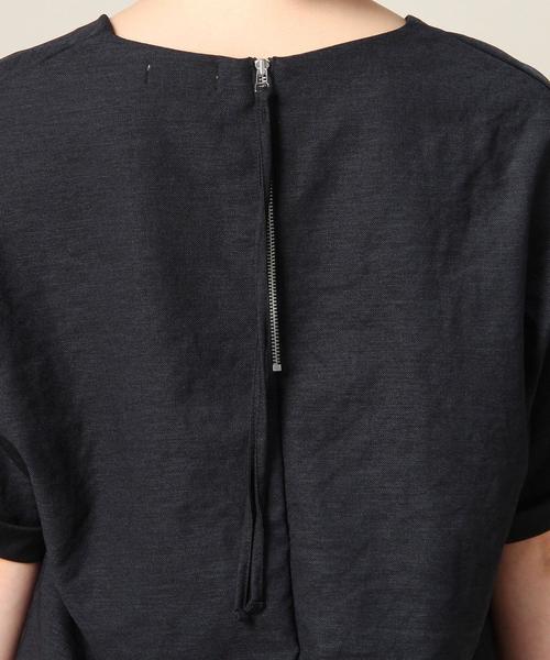 BEAUTY&YOUTH UNITED ARROWS（ビューティーアンドユースユナイテッドアローズ）の「BY リネンタッチバックジップ Vネックショートスリーブ◆（Tシャツ/カットソー・レディース・ライトグレー/ライトブルー/ネイビー/ダークブラウン/オリーブ・FREE）」の13枚目の写真
