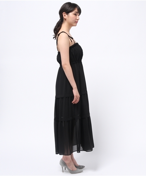 LIMITLESS LUXURY（リミットレスラグジュアリー）の「ティアードロングワンピース◆（ワンピース・レディース・ホワイト/ブラック・FREE）」の3枚目の写真