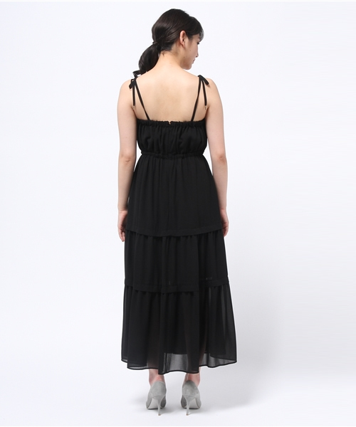 LIMITLESS LUXURY（リミットレスラグジュアリー）の「ティアードロングワンピース◆（ワンピース・レディース・ホワイト/ブラック・FREE）」の4枚目の写真