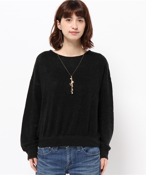 RAY CASSIN（レイカズン）の「星モチーフ付ネックレス刺繍プルオーバー（Tシャツ/カットソー・レディース・ブラック/ネイビー/ベージュ・FREE）」の8枚目の写真