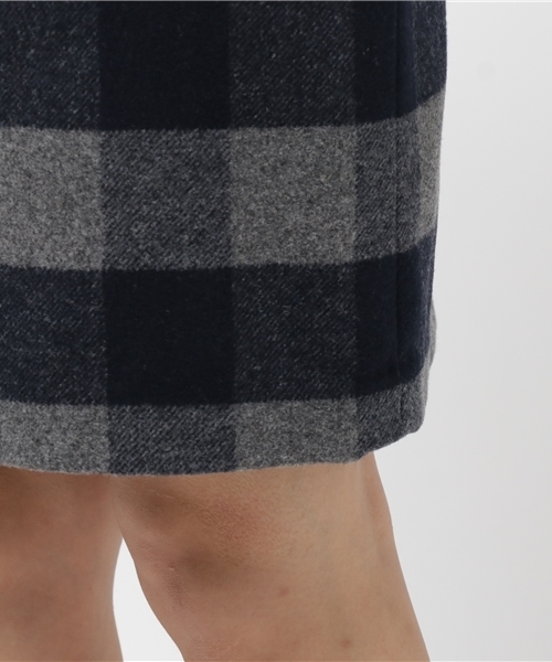 NATURAL BEAUTY BASIC（ナチュラルビューティーベーシック）の「ブロックチェックセットアップ スカート　【セットアップ対応商品】（スカート・レディース・ベージュ系その他/ダークネイビー・SMALL/LARGE/MEDIUM）」の8枚目の写真