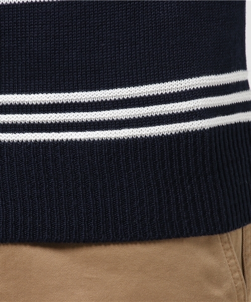 VENCEEXCHANGE（ヴァンスエクスチェンジ）の「ボーダーリンクス編みニット                 （ニット/セーター・メンズ・ネイビー/オフホワイト・LARGE/MEDIUM）」の7枚目の写真