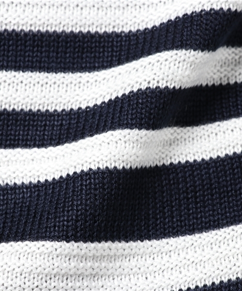 VENCEEXCHANGE（ヴァンスエクスチェンジ）の「ボーダーリンクス編みニット                 （ニット/セーター・メンズ・ネイビー/オフホワイト・LARGE/MEDIUM）」の8枚目の写真