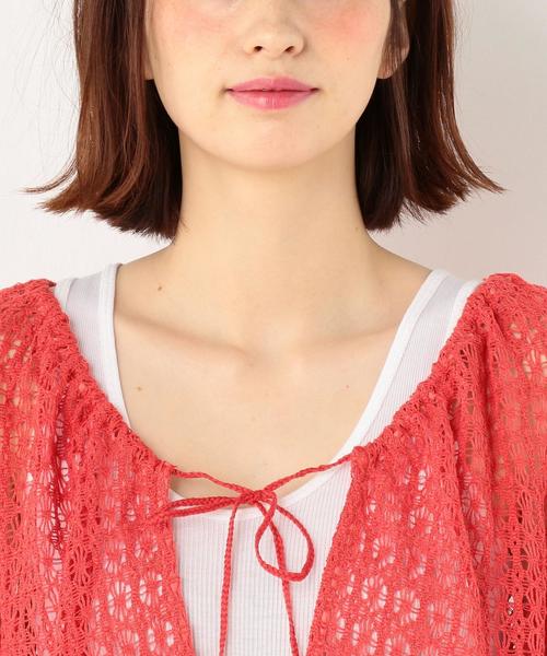 Another Edition(アナザーエディション)の「レースVネックHAORI ◆(カーディガン/ボレロ・レディース・レッド/イエロー・FREE)」の9枚目の写真