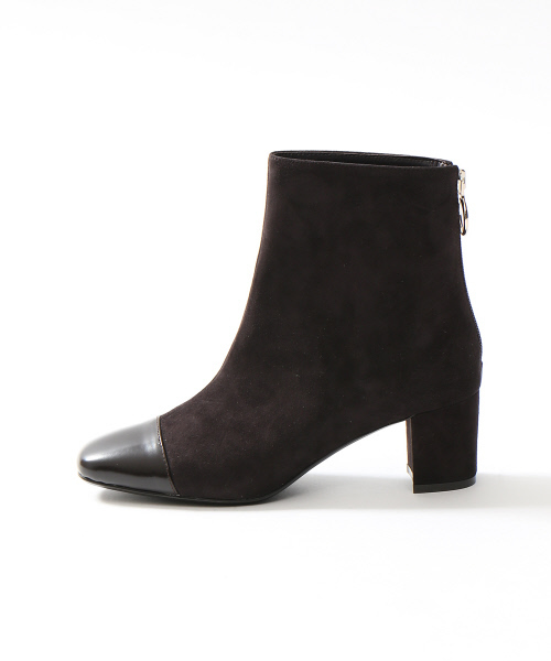 PICHE ABAHOUSE（ピシェ アバハウス）の「スクエアバックジップショートブーツ（ブーツ・レディース・ネイビー/ダークブラウン/ブラック・37/39/38/35/36/40/34）」の5枚目の写真